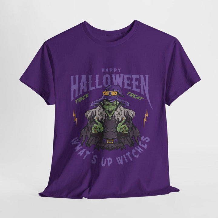 Happy Halloween Unisex Heavy Cotton Tee - "What's Up Witches" Shirt - Light Pink - S - Happy Halloween Unisex Heavy Cotton Tee - "What's Up Witches" Shirt - Tatoo Tee