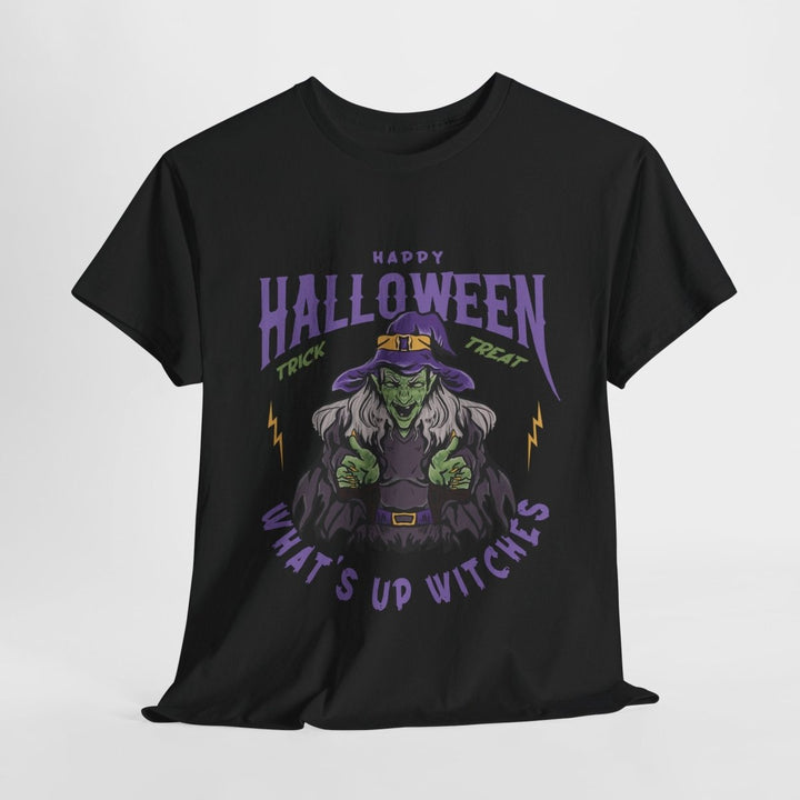Happy Halloween Unisex Heavy Cotton Tee - "What's Up Witches" Shirt - Light Pink - S - Happy Halloween Unisex Heavy Cotton Tee - "What's Up Witches" Shirt - Tatoo Tee