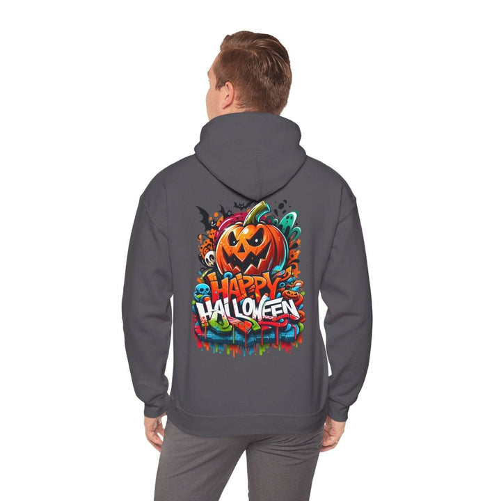 Happy Halloween Unisex Hoodie - Charcoal - S - Happy Halloween Unisex Hoodie - Tatoo Tee