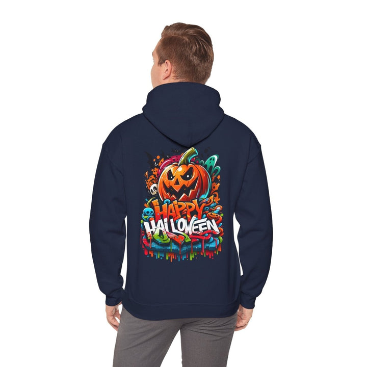 Happy Halloween Unisex Hoodie - Navy - S - Happy Halloween Unisex Hoodie - Tatoo Tee