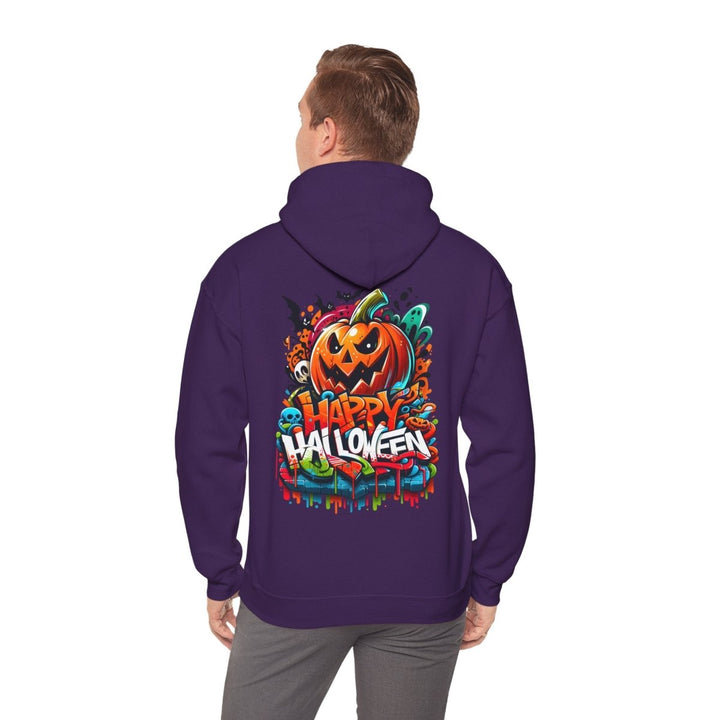 Happy Halloween Unisex Hoodie - Purple - S - Happy Halloween Unisex Hoodie - Tatoo Tee
