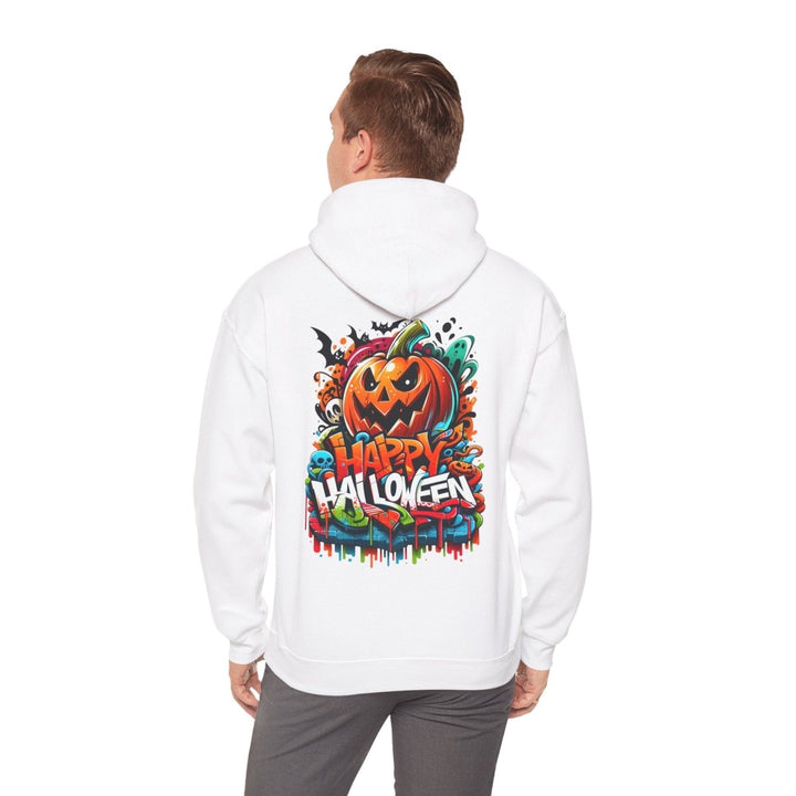 Happy Halloween Unisex Hoodie - White - S - Happy Halloween Unisex Hoodie - Tatoo Tee