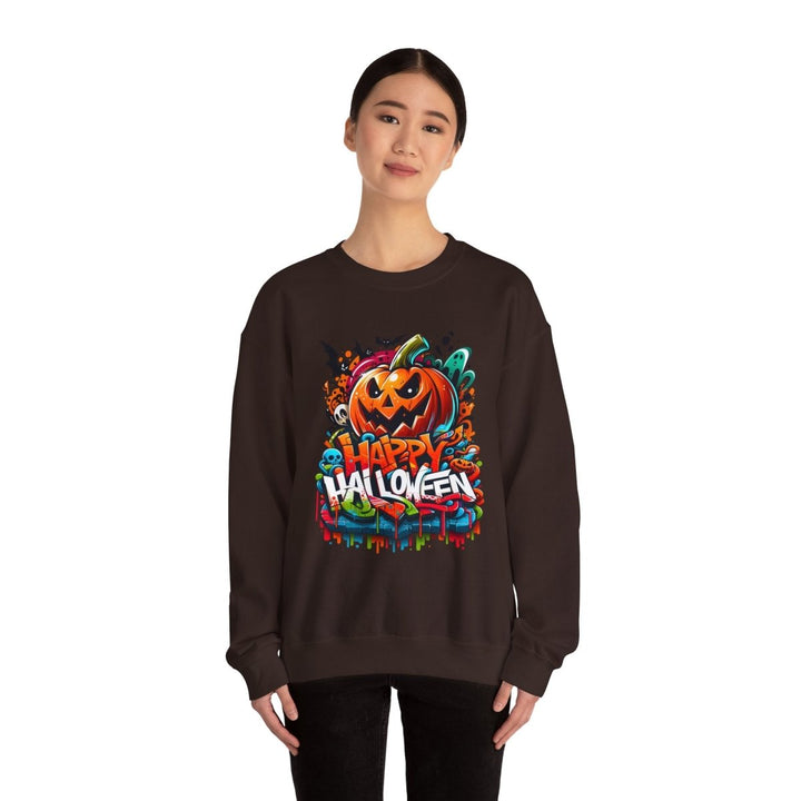 Happy Halloween Unisex Sweatshirt - S - Antique Cherry Red - Happy Halloween Unisex Sweatshirt - Tatoo Tee