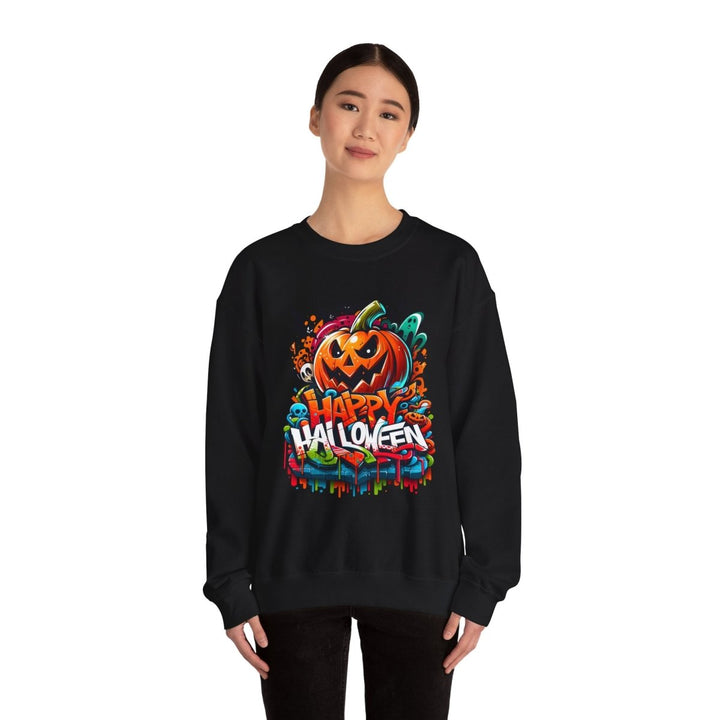 Happy Halloween Unisex Sweatshirt - S - Antique Cherry Red - Happy Halloween Unisex Sweatshirt - Tatoo Tee