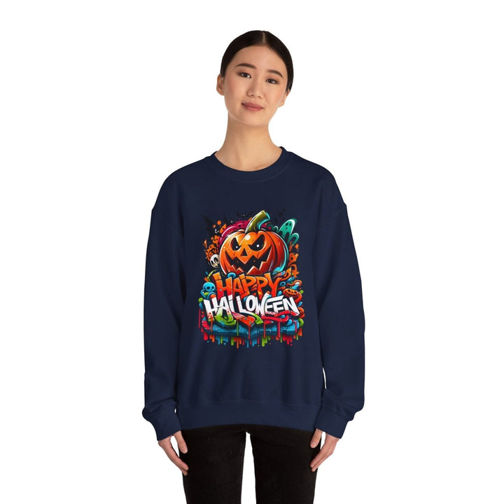 Happy Halloween Unisex Sweatshirt - S - Antique Cherry Red - Happy Halloween Unisex Sweatshirt - Tatoo Tee