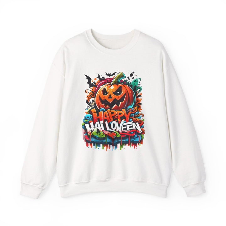 Happy Halloween Unisex Sweatshirt - S - Antique Cherry Red - Happy Halloween Unisex Sweatshirt - Tatoo Tee