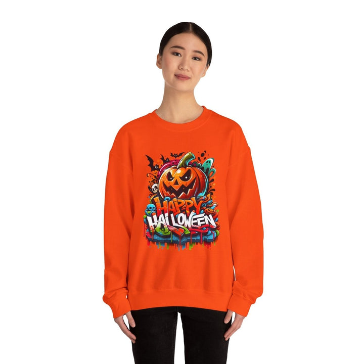 Happy Halloween Unisex Sweatshirt - S - Antique Cherry Red - Happy Halloween Unisex Sweatshirt - Tatoo Tee