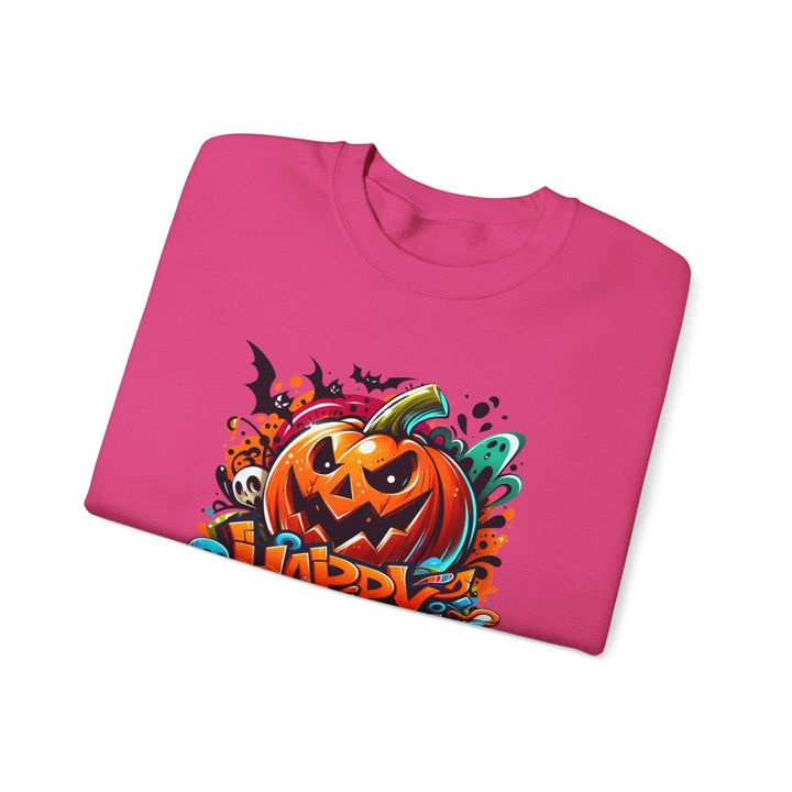 Happy Halloween Unisex Sweatshirt - S - Antique Cherry Red - Happy Halloween Unisex Sweatshirt - Tatoo Tee