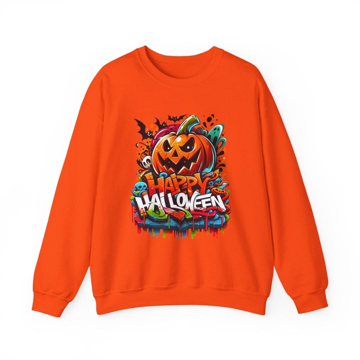 Happy Halloween Unisex Sweatshirt - S - Orange - Happy Halloween Unisex Sweatshirt - Tatoo Tee