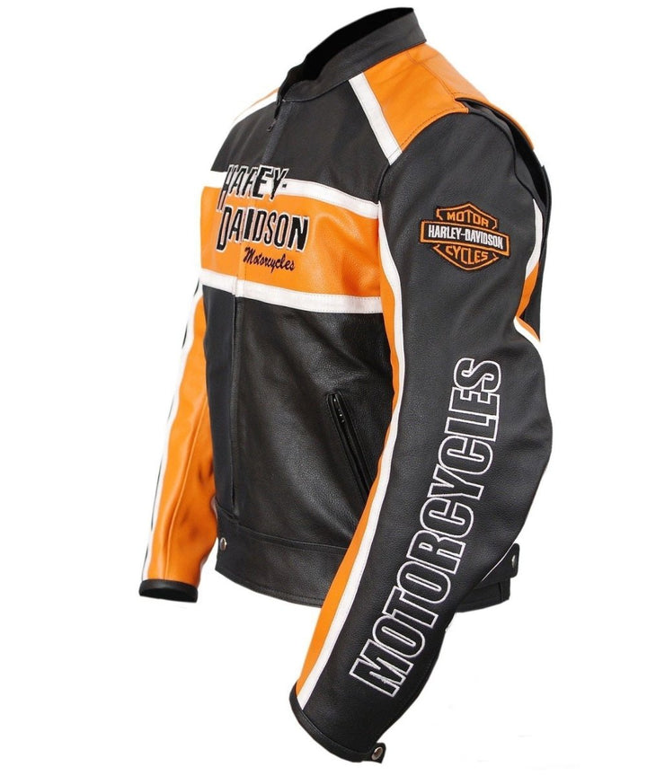 Harley Davidson Classic Cruiser Motorbike Leather Jacket - Male - XS - Harley Davidson Classic Cruiser Motorbike Leather Jacket - Tatoo Tee
