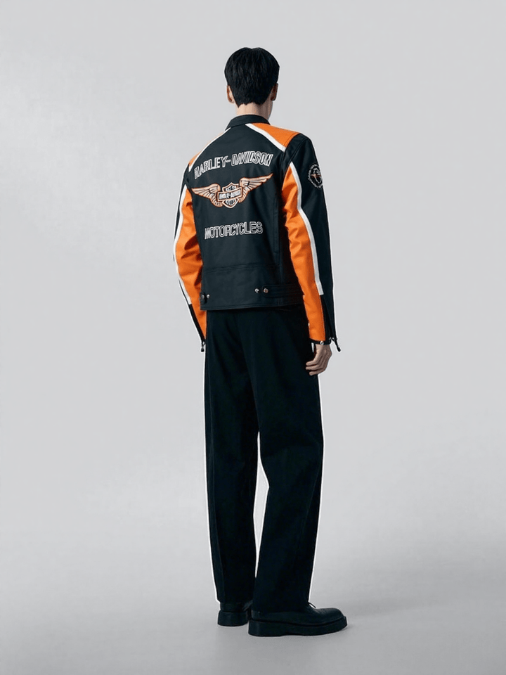 Harley Davidson Classic Cruiser Motorbike Leather Jacket - Male - XS - Harley Davidson Classic Cruiser Motorbike Leather Jacket - Tatoo Tee