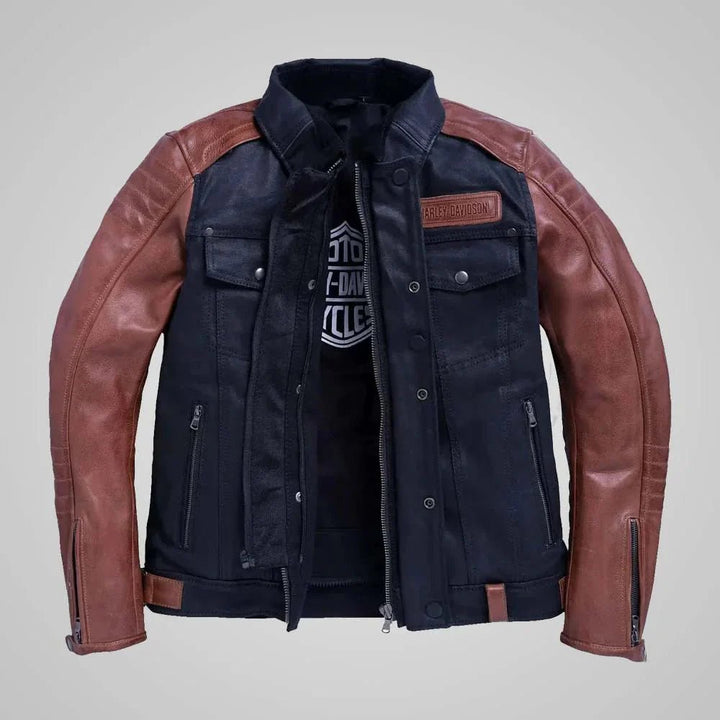 Harley Davidson Jester Armalith Denim Jacket - Male - XS - Harley Davidson Jester Armalith Denim Jacket - Tatoo Tee