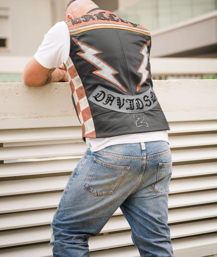 HARLEY DAVIDSON Marlboro Man Vest Leather Jacket - Male - XS - HARLEY DAVIDSON Marlboro Man Vest Leather Jacket - Tatoo Tee