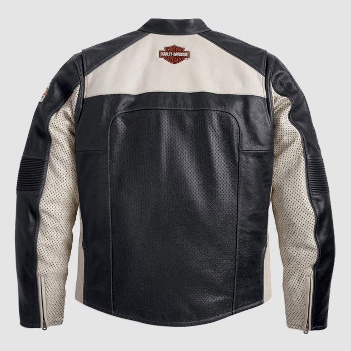 Harley Davidson Men Regulator Perforated Leather Jacket - XS - Harley Davidson Men Regulator Perforated Leather Jacket - Tatoo Tee