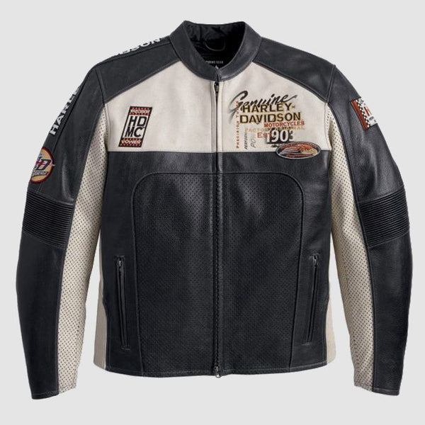 Harley Davidson Men Regulator Perforated Leather Jacket - XS - Harley Davidson Men Regulator Perforated Leather Jacket - Tatoo Tee
