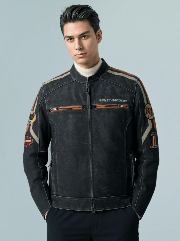 Harley Davidson Men's Leather Jacket - Male - XS - Harley Davidson Men's Leather Jacket - Tatoo Tee