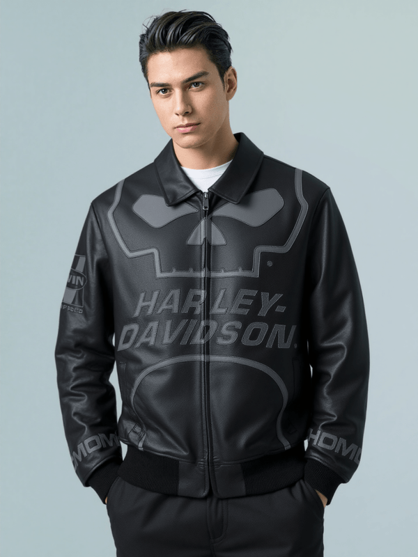Harley Davidson New Willie G Skull Leather Master Jacket - Male - XS - Harley Davidson New Willie G Skull Leather Master Jacket - Tatoo Tee