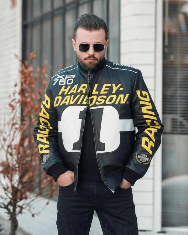 Harley Davidson XR - 750 Track Racing Leather Jacket - XS - Harley Davidson XR - 750 Track Racing Leather Jacket - Tatoo Tee