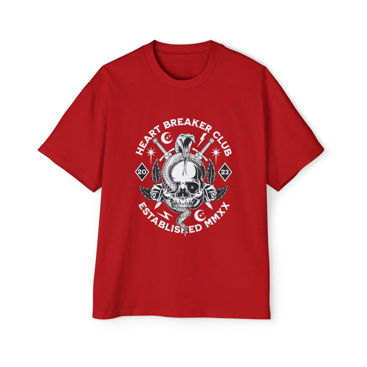 Heart Breaker Club Oversized Tee - Bold Skull Graphic T-Shirt for Men - S - Midnight Blue - Heart Breaker Club Oversized Tee - Bold Skull Graphic T-Shirt for Men - Tatoo Tee