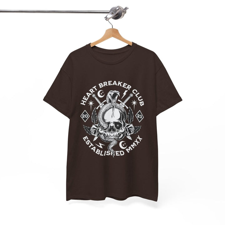 HEART BREAKER CLUB Skull Unisex Heavy Cotton Tee - Edgy Graphic T-Shirt for Casual Vibes - Red - S - HEART BREAKER CLUB Skull Unisex Heavy Cotton Tee - Edgy Graphic T-Shirt for Casual Vibes - Tatoo Tee