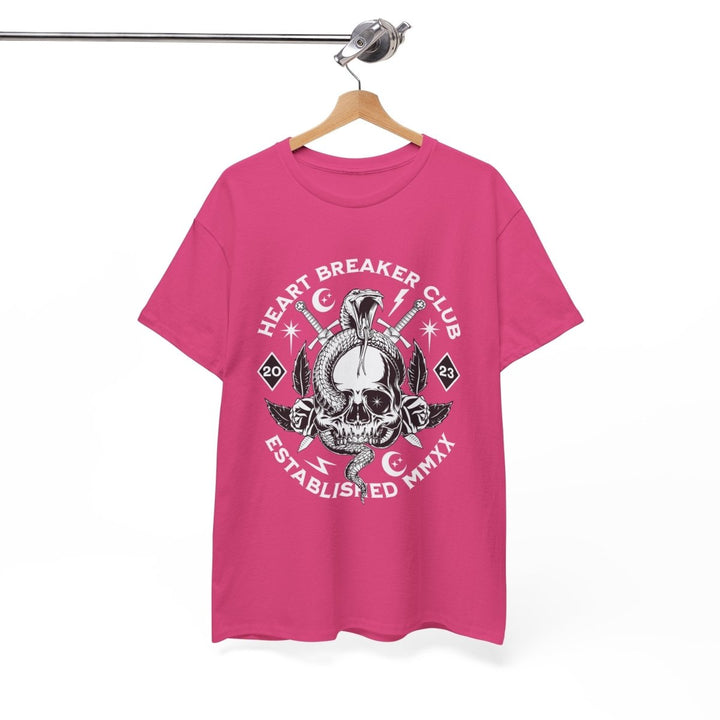 HEART BREAKER CLUB Skull Unisex Heavy Cotton Tee - Edgy Graphic T-Shirt for Casual Vibes - Red - S - HEART BREAKER CLUB Skull Unisex Heavy Cotton Tee - Edgy Graphic T-Shirt for Casual Vibes - Tatoo Tee