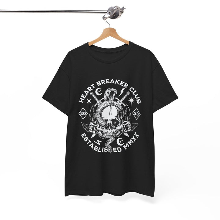 HEART BREAKER CLUB Skull Unisex Heavy Cotton Tee - Edgy Graphic T-Shirt for Casual Vibes - Red - S - HEART BREAKER CLUB Skull Unisex Heavy Cotton Tee - Edgy Graphic T-Shirt for Casual Vibes - Tatoo Tee