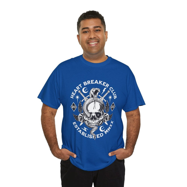 HEART BREAKER CLUB Skull Unisex Heavy Cotton Tee - Edgy Graphic T-Shirt for Casual Vibes - Red - S - HEART BREAKER CLUB Skull Unisex Heavy Cotton Tee - Edgy Graphic T-Shirt for Casual Vibes - Tatoo Tee