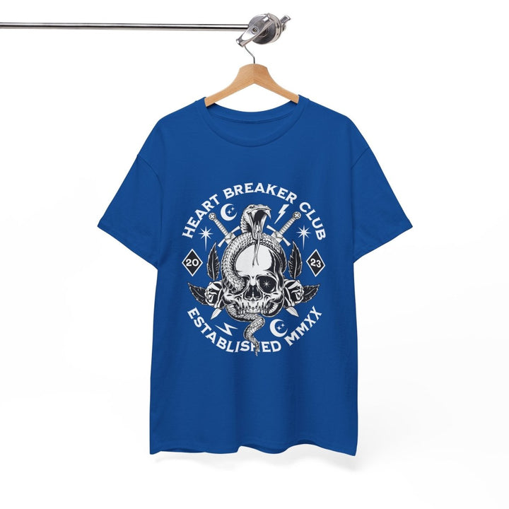 HEART BREAKER CLUB Skull Unisex Heavy Cotton Tee - Edgy Graphic T-Shirt for Casual Vibes - Red - S - HEART BREAKER CLUB Skull Unisex Heavy Cotton Tee - Edgy Graphic T-Shirt for Casual Vibes - Tatoo Tee