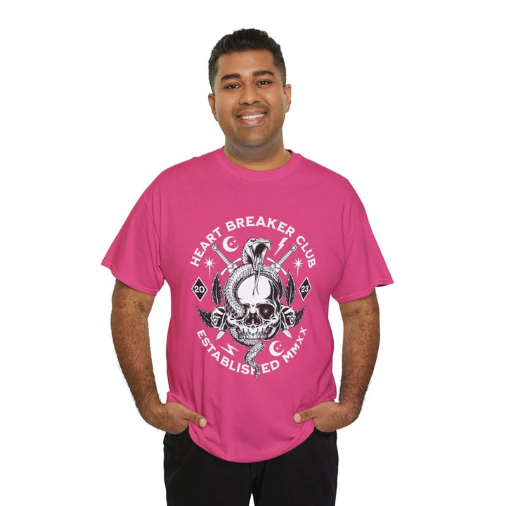 HEART BREAKER CLUB Skull Unisex Heavy Cotton Tee - Edgy Graphic T-Shirt for Casual Vibes - Red - S - HEART BREAKER CLUB Skull Unisex Heavy Cotton Tee - Edgy Graphic T-Shirt for Casual Vibes - Tatoo Tee