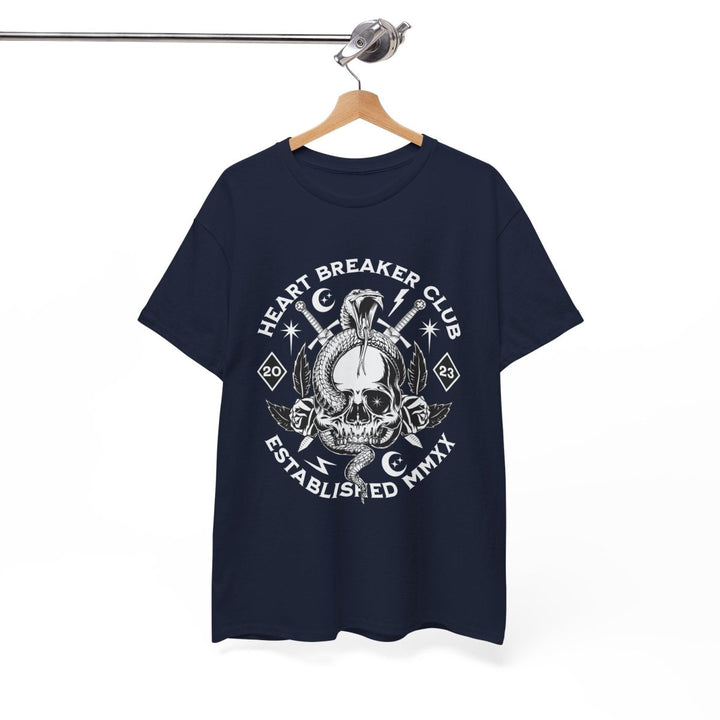 HEART BREAKER CLUB Skull Unisex Heavy Cotton Tee - Edgy Graphic T-Shirt for Casual Vibes - Red - S - HEART BREAKER CLUB Skull Unisex Heavy Cotton Tee - Edgy Graphic T-Shirt for Casual Vibes - Tatoo Tee