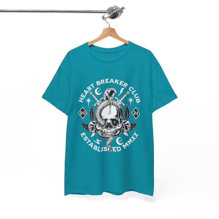 HEART BREAKER CLUB Skull Unisex Heavy Cotton Tee - Edgy Graphic T-Shirt for Casual Vibes - Red - S - HEART BREAKER CLUB Skull Unisex Heavy Cotton Tee - Edgy Graphic T-Shirt for Casual Vibes - Tatoo Tee