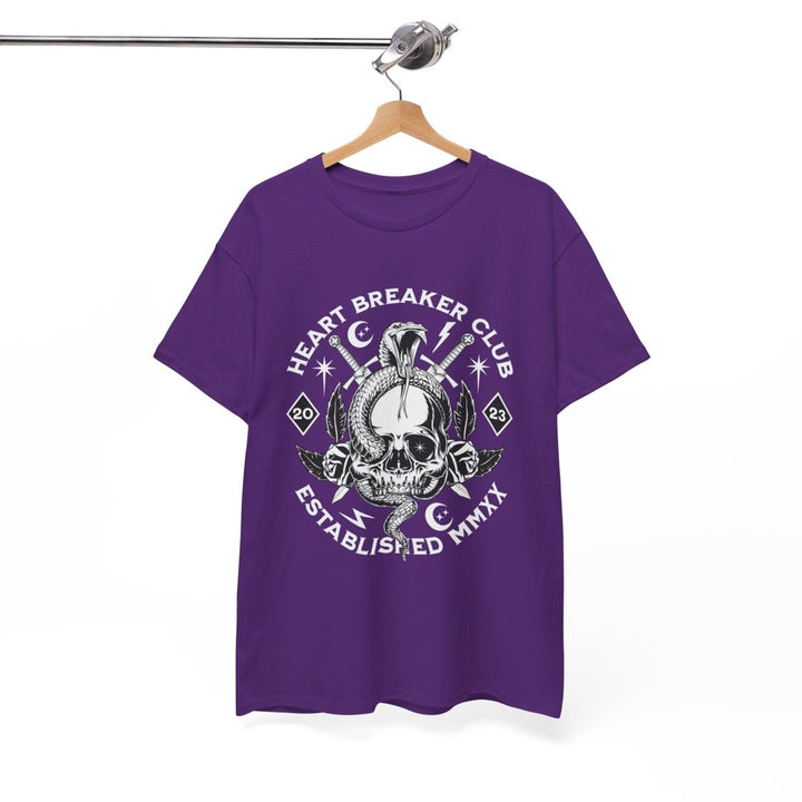 HEART BREAKER CLUB Skull Unisex Heavy Cotton Tee - Edgy Graphic T-Shirt for Casual Vibes - Red - S - HEART BREAKER CLUB Skull Unisex Heavy Cotton Tee - Edgy Graphic T-Shirt for Casual Vibes - Tatoo Tee