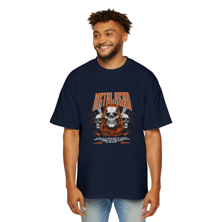 Heavy Oversized Metalhead Tee - Perfect for Music Lovers & Concerts - S - Midnight Blue - Heavy Oversized Metalhead Tee - Perfect for Music Lovers & Concerts - Tatoo Tee