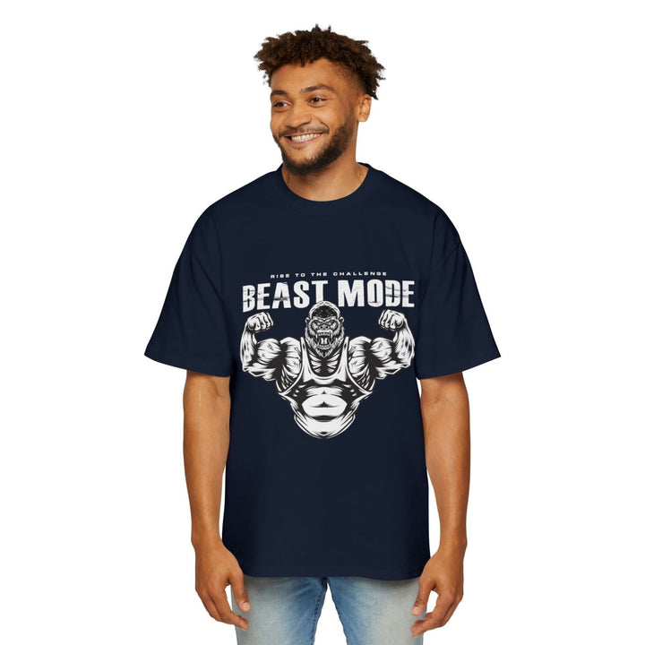 Heavy Oversized Tee - Beast Mode Gym Shirt for Fitness Enthusiasts - S - Navy - Heavy Oversized Tee - Beast Mode Gym Shirt for Fitness Enthusiasts - Tatoo Tee