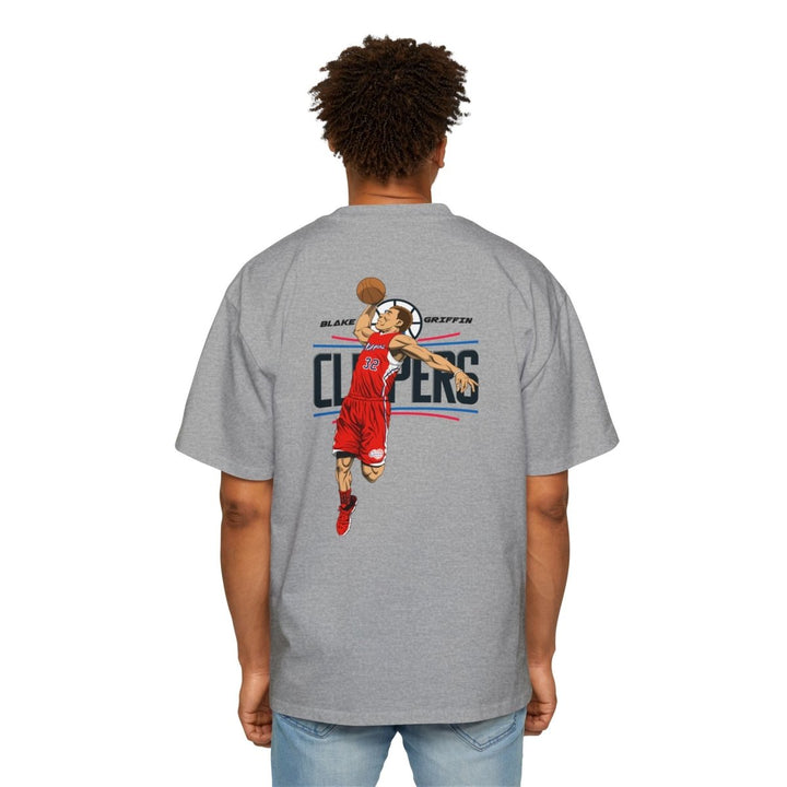 Heavy Oversized Tee - Blake Griffin Retro Basketball Graphic Shirt - S - Midnight Blue - Heavy Oversized Tee - Blake Griffin Retro Basketball Graphic Shirt - Tatoo Tee