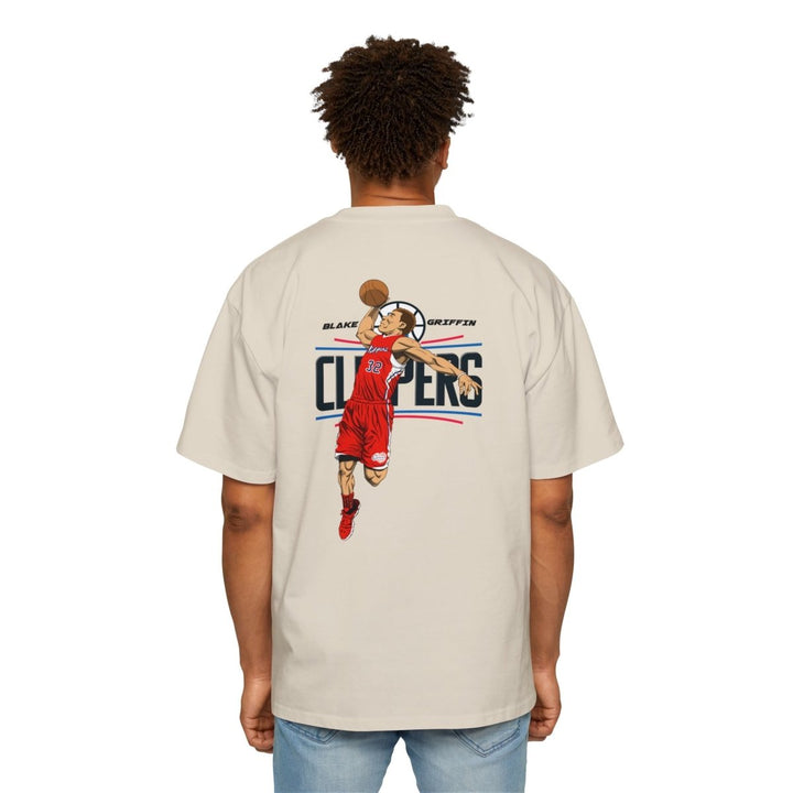 Heavy Oversized Tee - Blake Griffin Retro Basketball Graphic Shirt - S - Midnight Blue - Heavy Oversized Tee - Blake Griffin Retro Basketball Graphic Shirt - Tatoo Tee