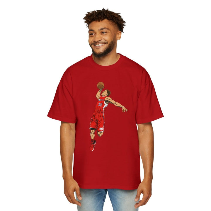 Heavy Oversized Tee - Blake Griffin Retro Basketball Graphic Shirt - S - Red - Heavy Oversized Tee - Blake Griffin Retro Basketball Graphic Shirt - Tatoo Tee