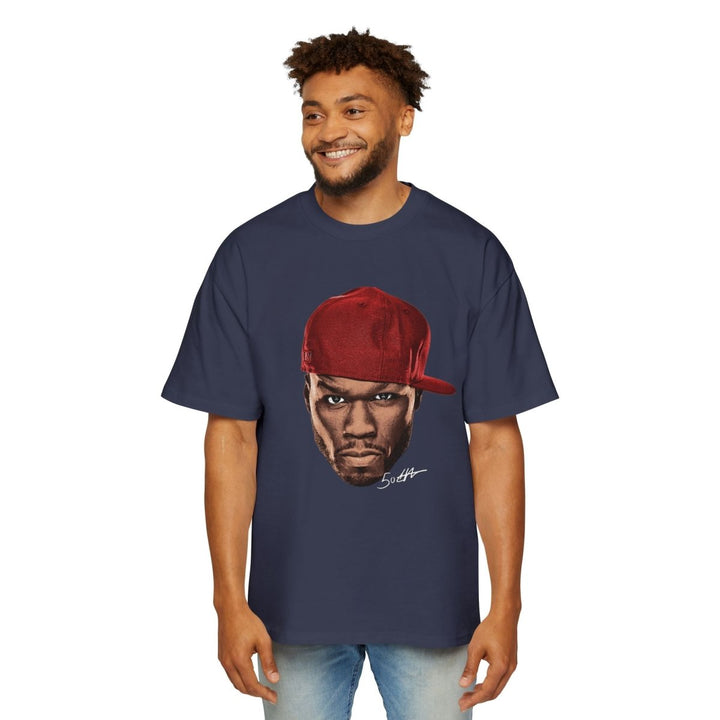 Heavy Oversized Tee - Bold Red Graphic Style - S - Midnight Blue - Heavy Oversized Tee - Bold Red Graphic Style - Tatoo Tee