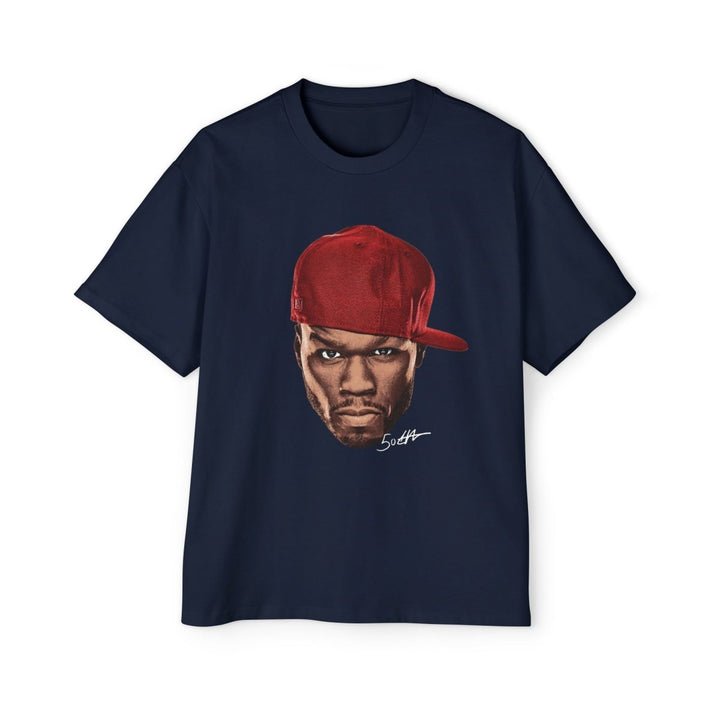 Heavy Oversized Tee - Bold Red Graphic Style - S - Navy - Heavy Oversized Tee - Bold Red Graphic Style - Tatoo Tee
