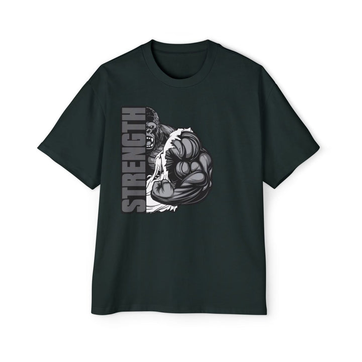 Heavy Oversized Tee - Bold Strength Graphic Tee for Fitness Enthusiasts - Pine Green - S - Heavy Oversized Tee - Bold Strength Graphic Tee for Fitness Enthusiasts - Tatoo Tee