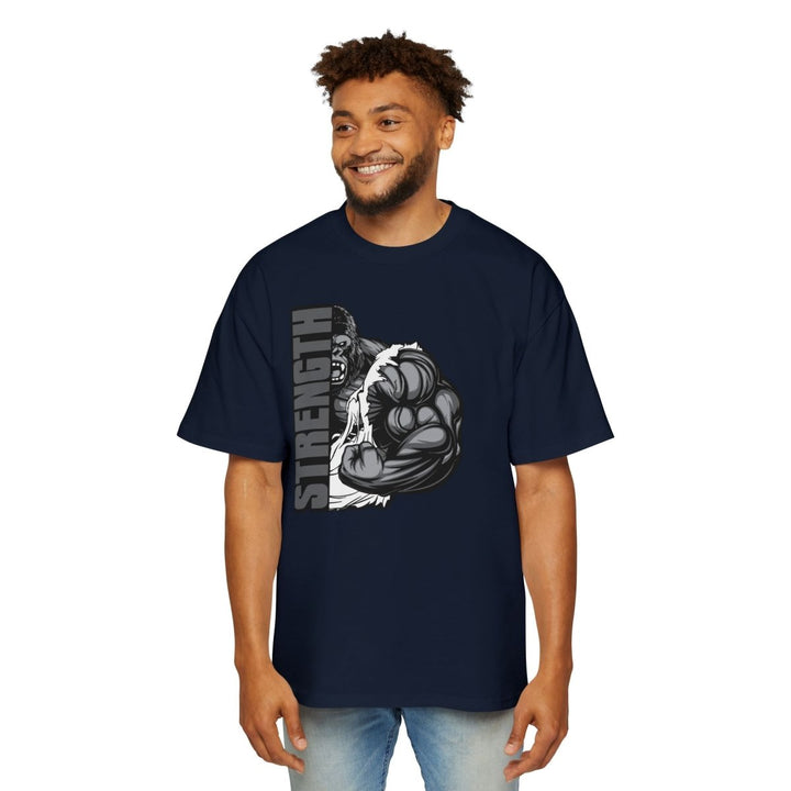 Heavy Oversized Tee - Bold Strength Graphic Tee for Fitness Enthusiasts - Plum - L - Heavy Oversized Tee - Bold Strength Graphic Tee for Fitness Enthusiasts - Tatoo Tee