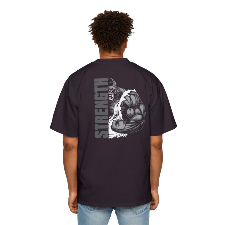 Heavy Oversized Tee - Bold Strength Graphic Tee for Fitness Enthusiasts - Plum - L - Heavy Oversized Tee - Bold Strength Graphic Tee for Fitness Enthusiasts - Tatoo Tee