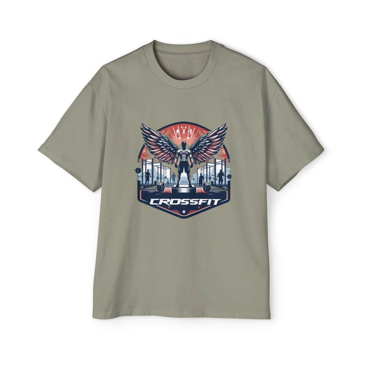 Heavy Oversized Tee - CrossFit Wings Design - Eucalyptus - S - Heavy Oversized Tee - CrossFit Wings Design - Tatoo Tee