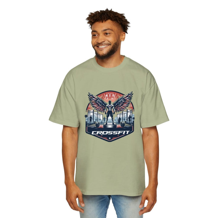 Heavy Oversized Tee - CrossFit Wings Design - Plum - L - Heavy Oversized Tee - CrossFit Wings Design - Tatoo Tee