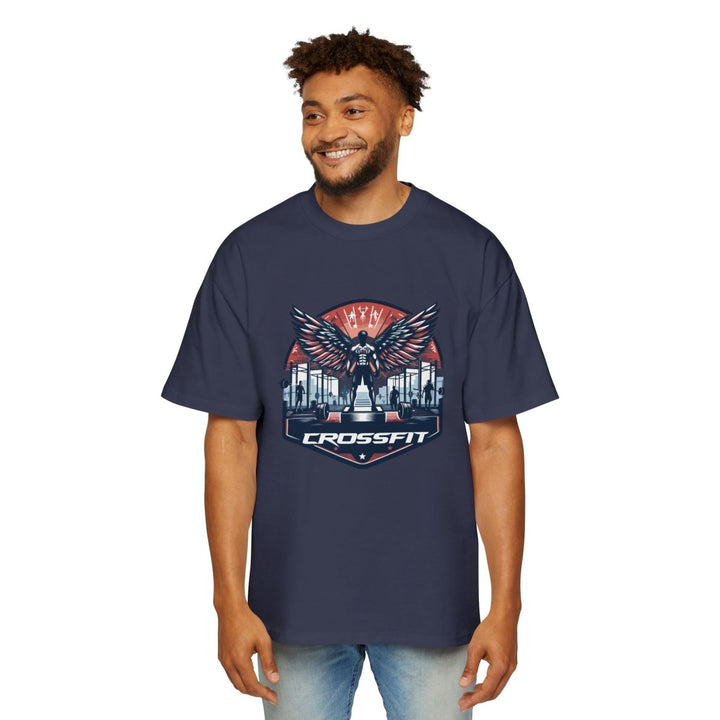 Heavy Oversized Tee - CrossFit Wings Design - Plum - L - Heavy Oversized Tee - CrossFit Wings Design - Tatoo Tee