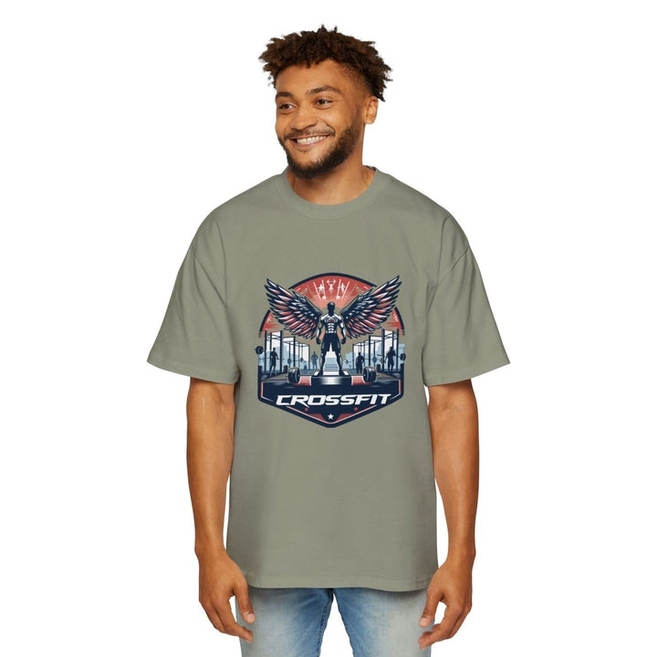 Heavy Oversized Tee - CrossFit Wings Design - Plum - L - Heavy Oversized Tee - CrossFit Wings Design - Tatoo Tee