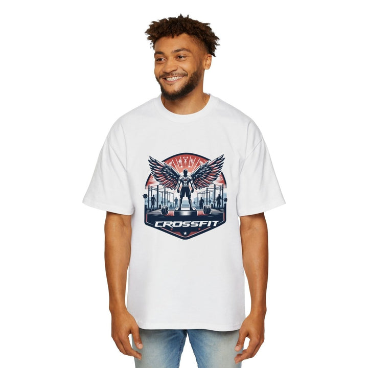 Heavy Oversized Tee - CrossFit Wings Design - White - S - Heavy Oversized Tee - CrossFit Wings Design - Tatoo Tee
