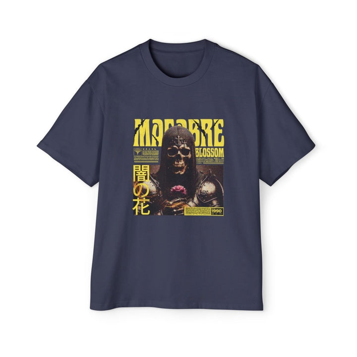 Heavy Oversized Tee - Dark Floral Graphic T-Shirt for Comfort & Style - Midnight Blue - S - Heavy Oversized Tee - Dark Floral Graphic T-Shirt for Comfort & Style - Tatoo Tee