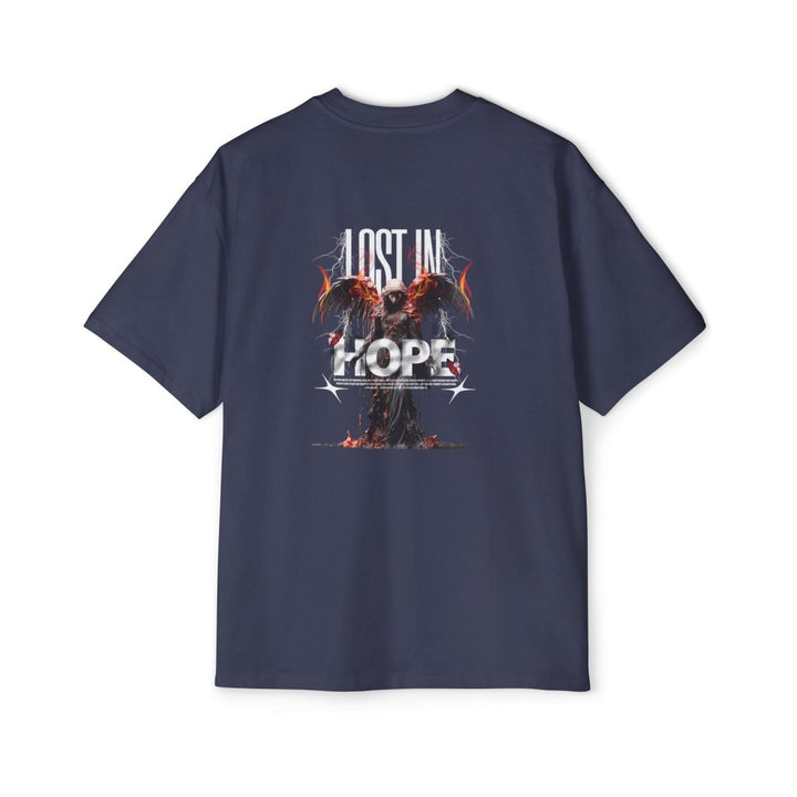 Heavy Oversized Tee - 'Lost in Hope' Graphic T-Shirt for Comfort and Style - S - Midnight Blue - Heavy Oversized Tee - 'Lost in Hope' Graphic T-Shirt for Comfort and Style - Tatoo Tee