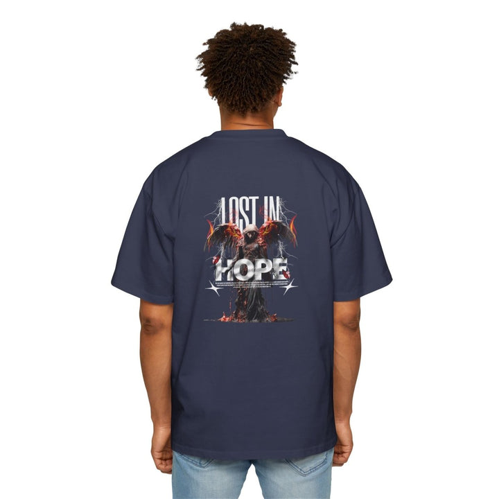 Heavy Oversized Tee - 'Lost in Hope' Graphic T-Shirt for Comfort and Style - S - Midnight Blue - Heavy Oversized Tee - 'Lost in Hope' Graphic T-Shirt for Comfort and Style - Tatoo Tee